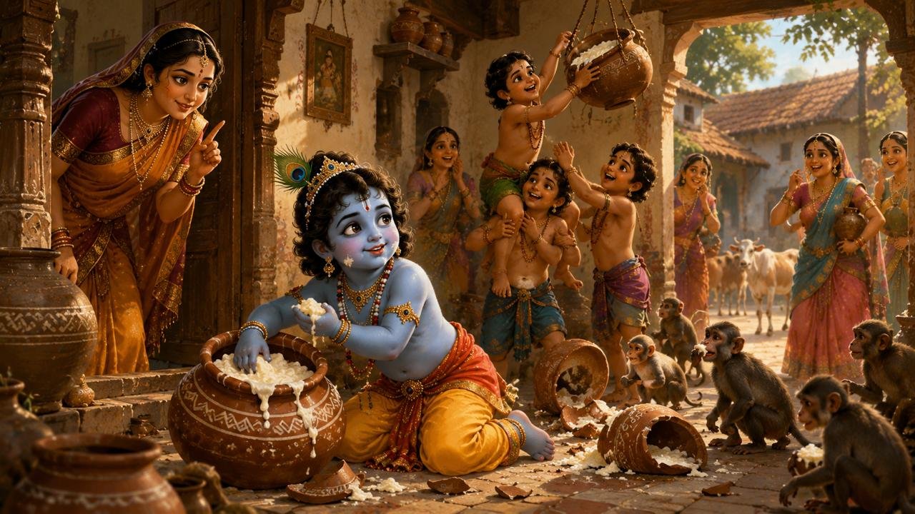 krishna makhan chori leela